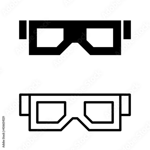 3d cinema vector icon set. virtual reality illustration sign collection. movie symbol or logo.