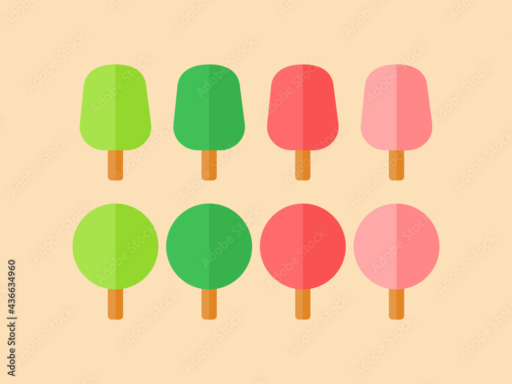 Simple Spring Color Trees Icon Set Simple Spring Color Trees Icon Set