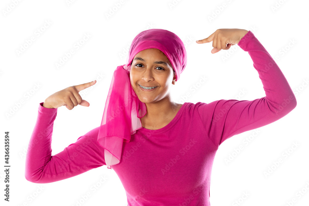 Young beautiful African woman wearing pink headscarf Young beautiful African woman wearing pink headscarf