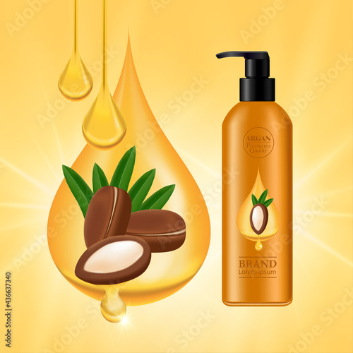 Argan extract for hair product vector illustration.