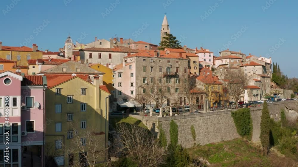 Medieval Architecture Of The Buildings In The Croatian Village Of Labin, Istria. aerial Medieval Architecture Of The Buildings In The Croatian Village Of Labin, Istria. aerial