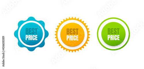Best Price Red Badge Isolated on white background. Best Price Tag. Vector illustration