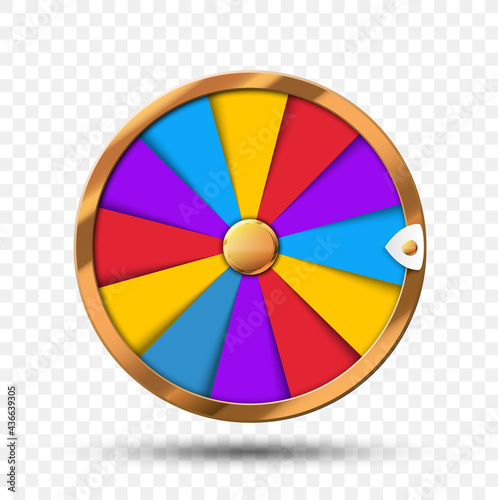 Colorful wheel of luck or fortune infographic. Vector illustration. Online casino background. Vector illustration