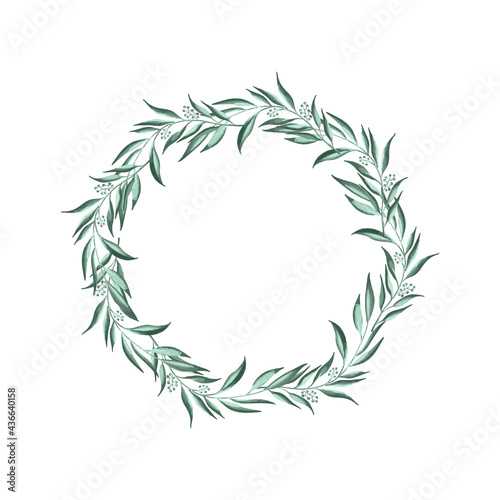 Floral wreath made of grass in circle