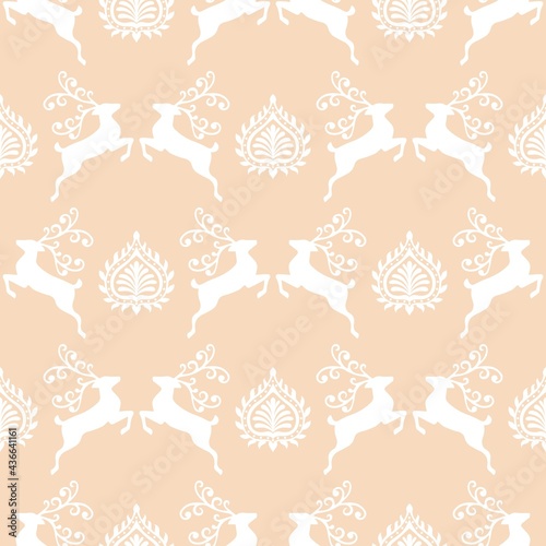 Reindeer vector seamless pattern design