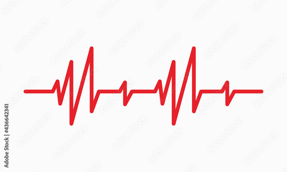 Heartbeat line illustration, Pulse trace, ECG or EKG Cardio graph symbol for Healthy and Medical Analysis vector illustration