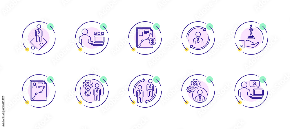 10 in 1 vector icons set related to business company management theme. Violet lineart vector icons 10 in 1 vector icons set related to business company management theme. Violet lineart vector icons