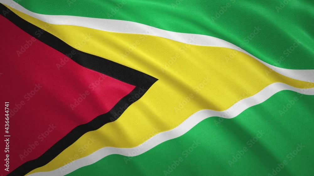 Guyana . Waving Flag Video Background Guyana . Waving Flag Video Background