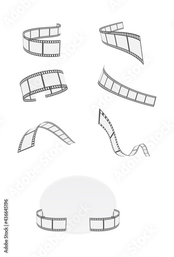 Vintage film roll icon set