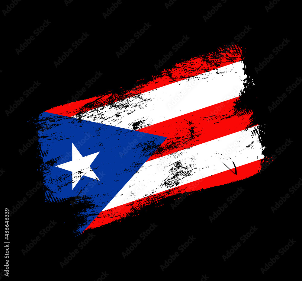 puerto rico flag grunge brush background. Old Brush flag vector illustration. abstract concept of national background.