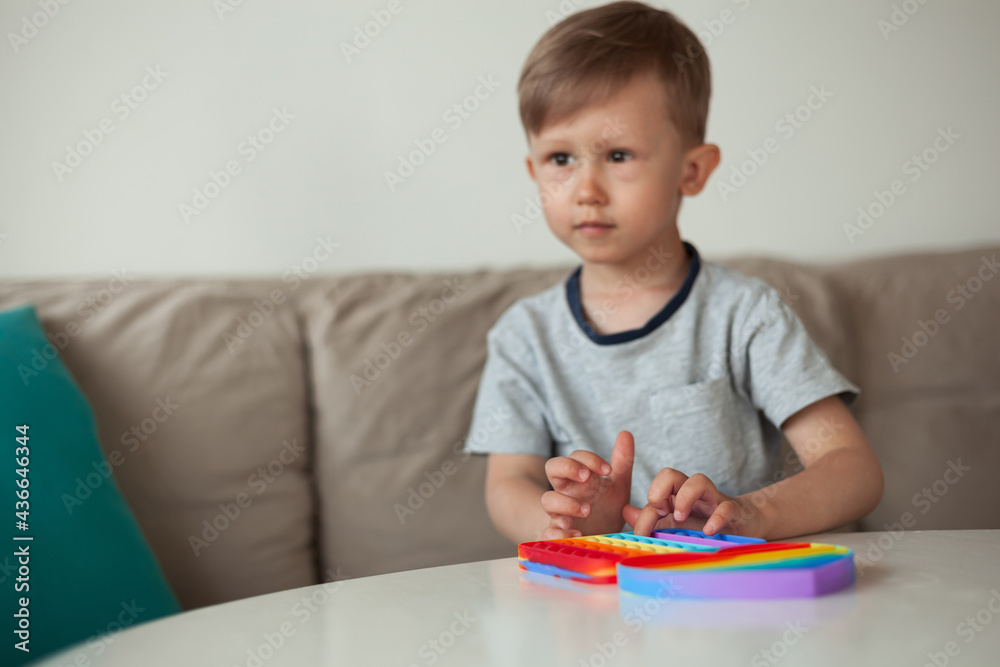 Pop it toy fidget, Child play with antistress toy Pop it toy fidget, Child play with antistress toy