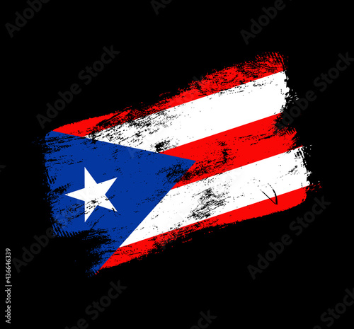 puerto rico flag grunge brush background. Old Brush flag vector illustration. abstract concept of national background.