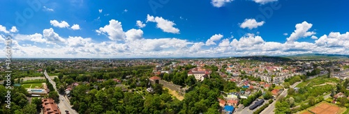 Uzhgorod city Ukraine aerial panorama view