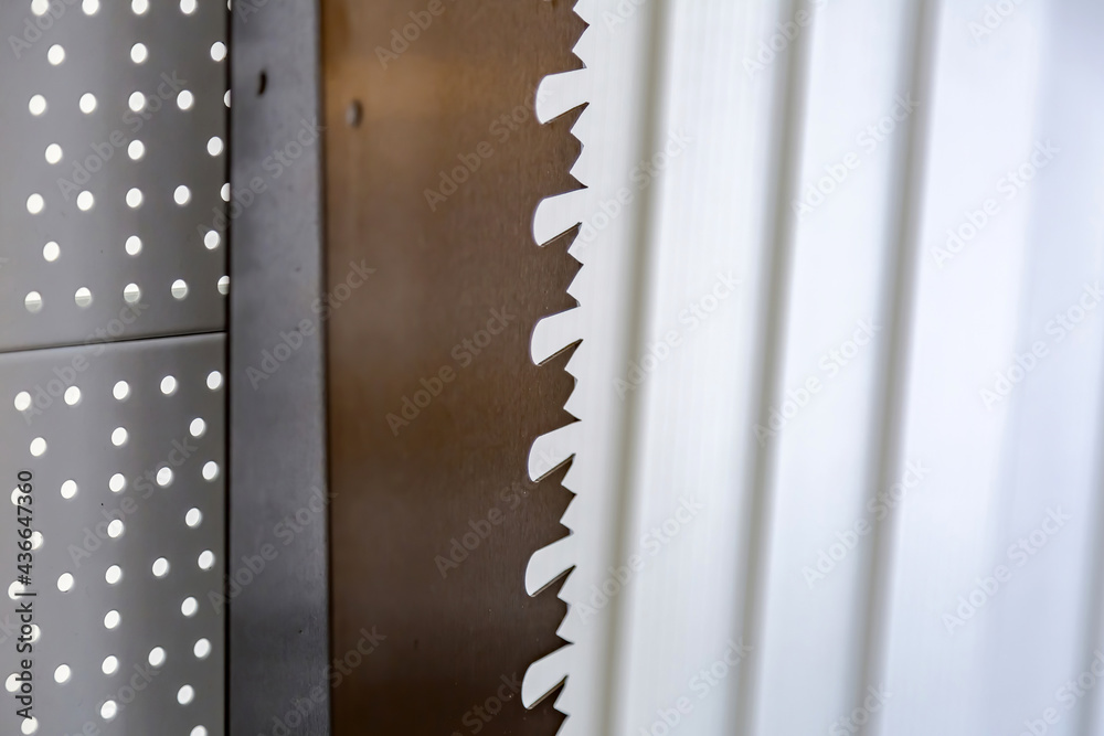 Fototapeta premium Mechanical working tool in a carpentry workshop. Manual production of wood and precious woods products
