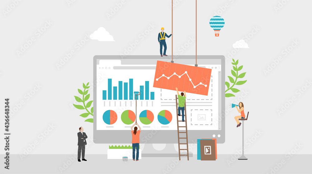 Data analysis concept vector banner illustration Data analysis concept vector banner illustration