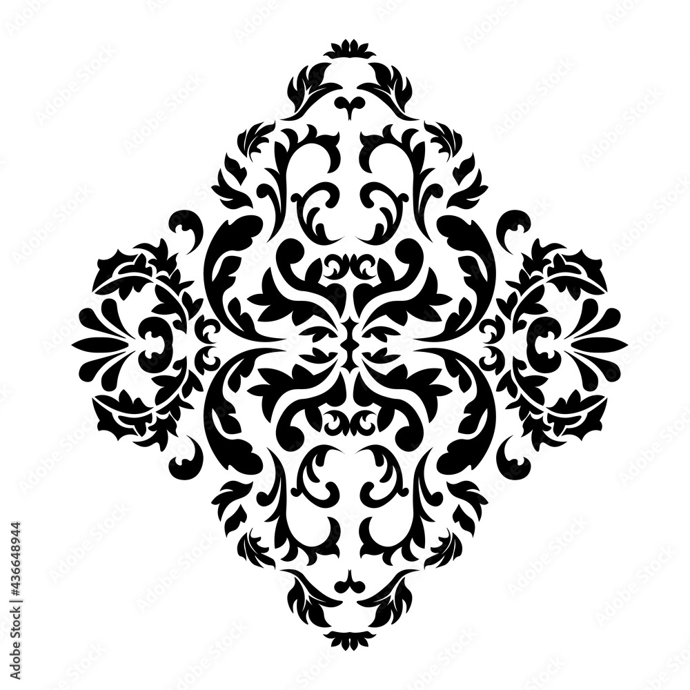 A pattern element in retro style. Black a pattern element in vintage style on white background.