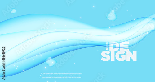 Abstract modern colorful flow background. Wave Liquid shape light blue color wallpaper for website, book cover, advertising, flyer, poster, banner etc. Vector illustration EPS10