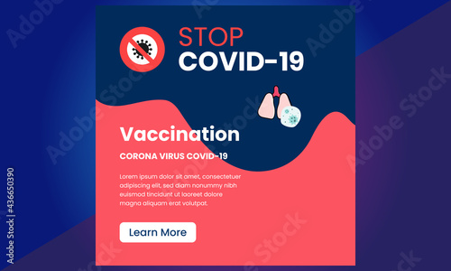 Corona Virus Vaccine Social Media, Stop Covid-19 concept, Prevention of Covid-19, People keeping distance for infection risk and disease, Coronavirus, Vector Illustration, Stock Illustration