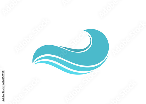 Ocean wave icon. Blue water symbol.