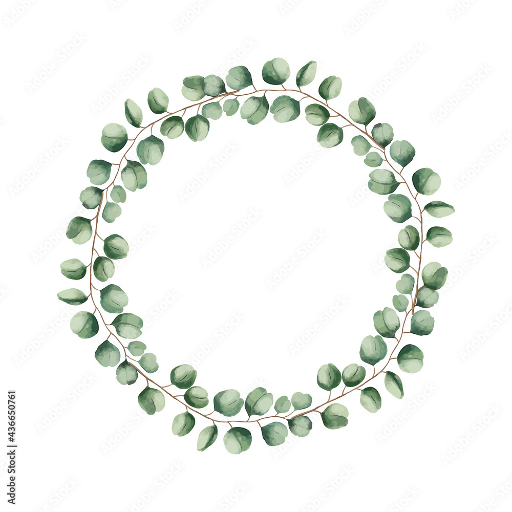 Floral wreath made of grass in circle Floral wreath made of grass in circle