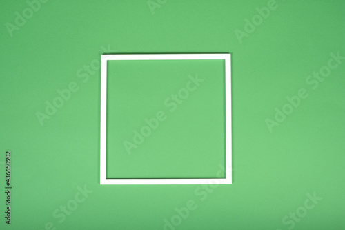 square frame on a green background. stock photo
