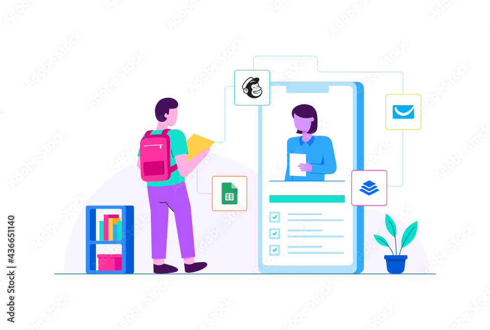 Learn About Management System Vector Illustration