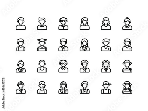 User Avatar Outline Icon Set