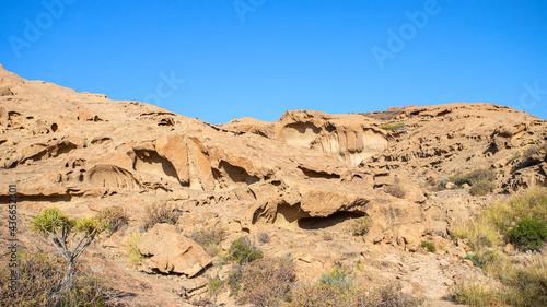 Volcanic rock formation near The Arco de Tajao in south of Tenerife Canary Islands Tenerife.Large image for banner