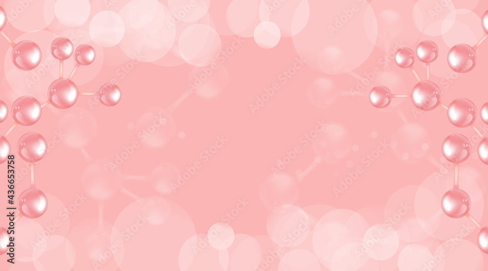 Pink scientific concept background with copy space, illustration vector.	