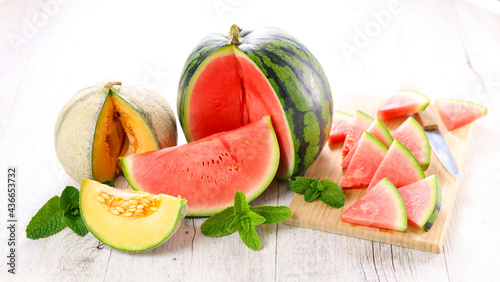 watermelon and melon fruit ripe