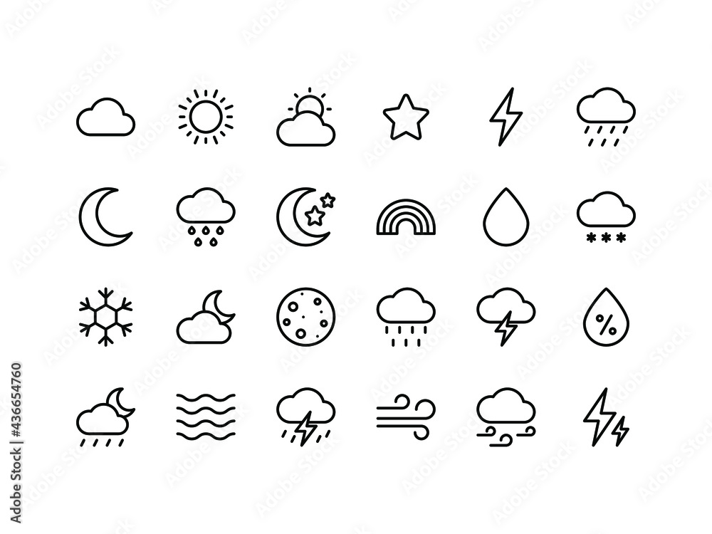 Weather Outline Icon Set Weather Outline Icon Set