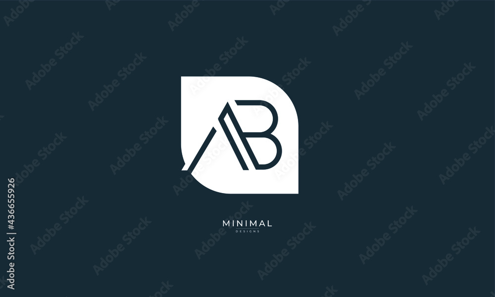Alphabet letter icon logo AB