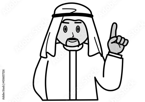 指さしポーズのアラブ人 photo