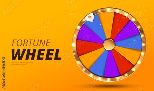 Colorful wheel of luck or fortune infographic. Vector illustration. Online casino background. Vector illustration