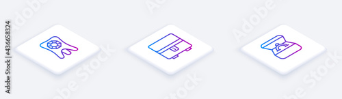 Set Isometric line Tooth with diamond, Jewelry box and Diamond engagement ring in. White square button. Vector