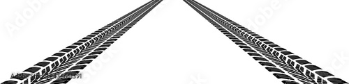 isolated car tire tracks