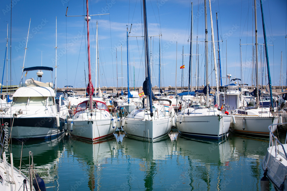 sail boats docked on a marina in Southern Spain