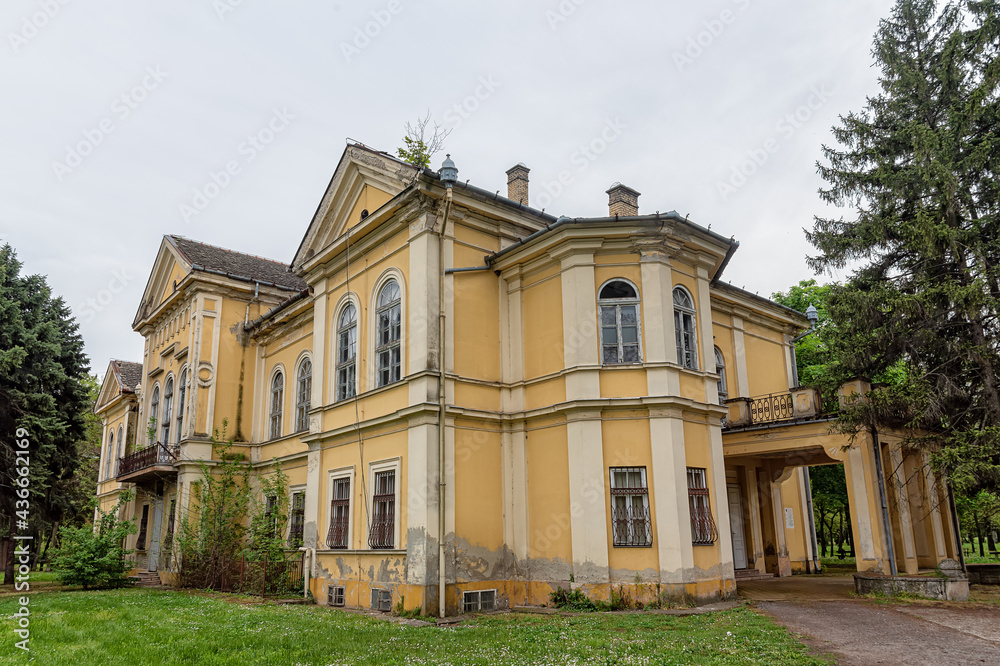 Čoka, Serbia - May 01, 2021: Lederer Castle, also known as 