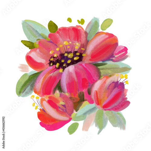Digital painting.  Flowers