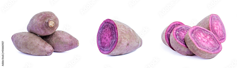 Collection of sweet potato isolated on white background Collection of sweet potato isolated on white background