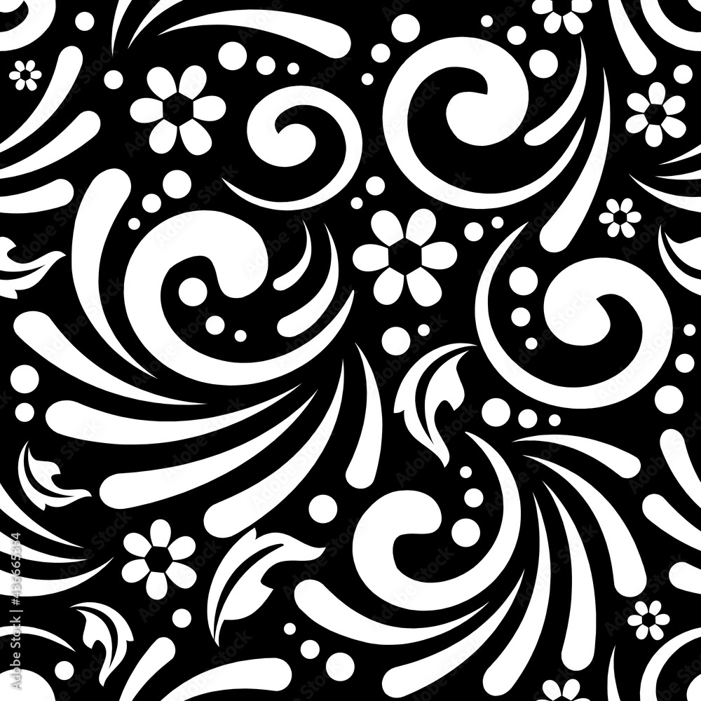 Fototapeta premium Seamless floral abstract pattern trendy backdrop background