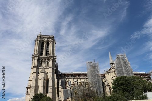 La cathédrale Notre Dame de Paris en cours de réparation, ville de Paris, France