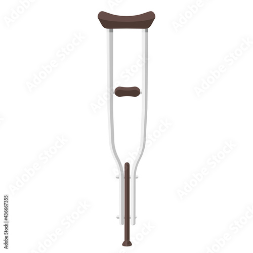 Cartoon vector illustration isolated object crutch cane walking stick