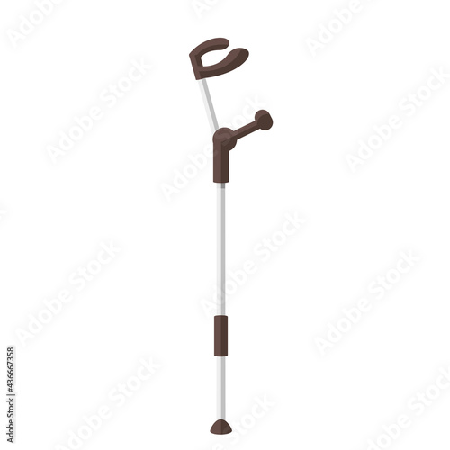 Cartoon vector illustration isolated object crutch cane walking stick