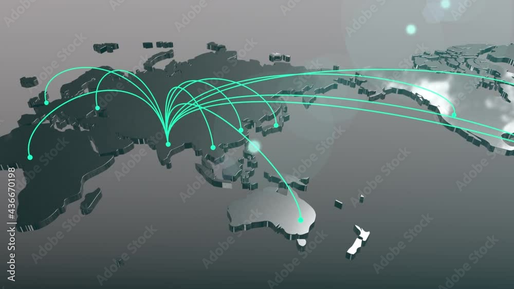 India to the world spread connection map animation