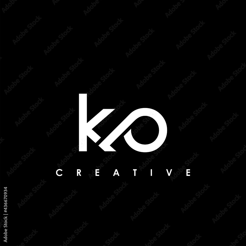 KO Letter Initial Logo Design Template Vector Illustration - obrazy, fototapety, plakaty 