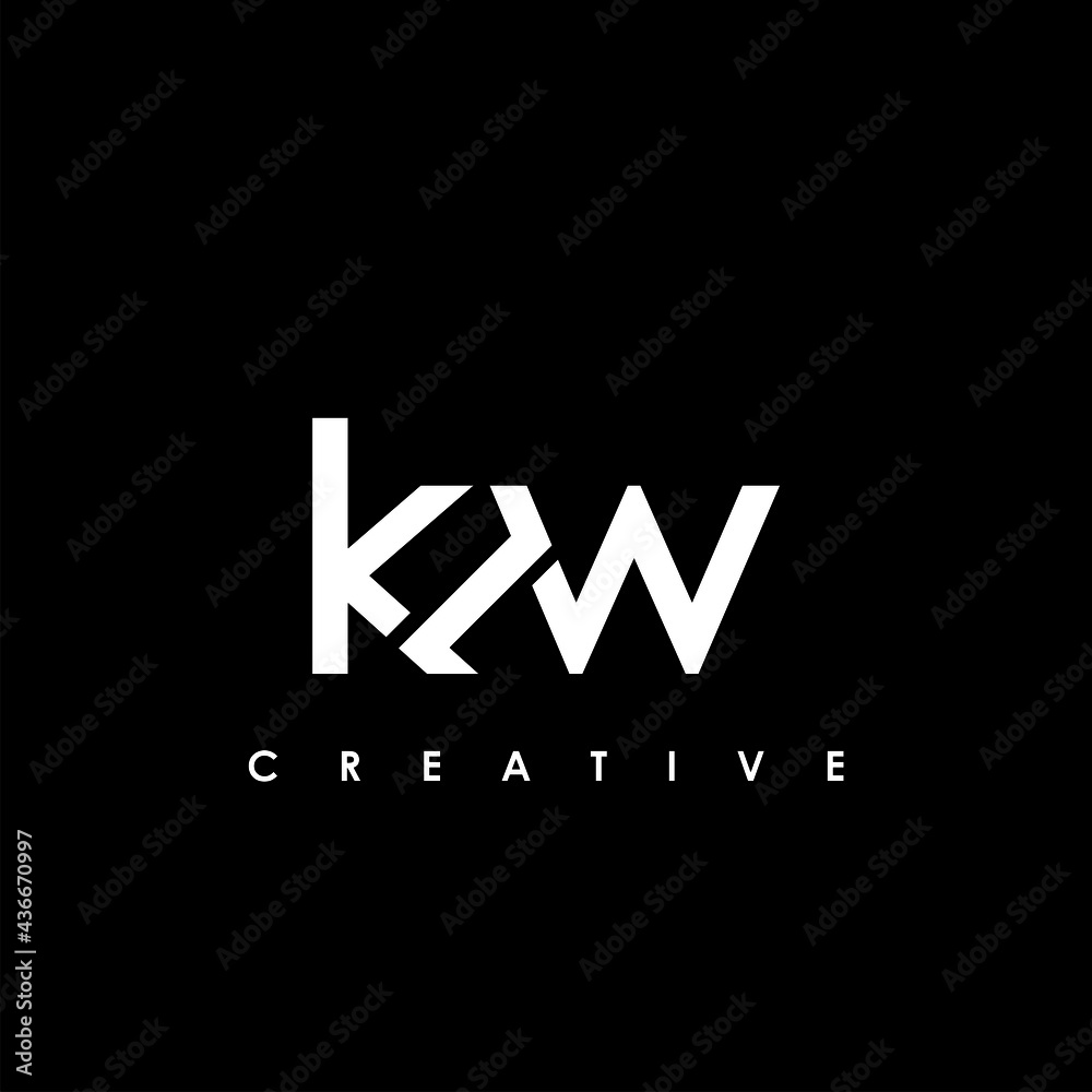 Obraz premium KW Letter Initial Logo Design Template Vector Illustration