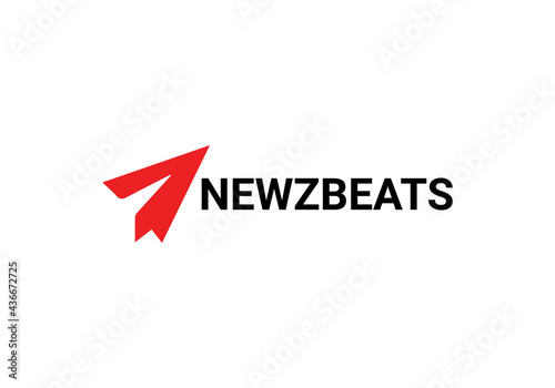 Newzbeats news paper airplane logo design template