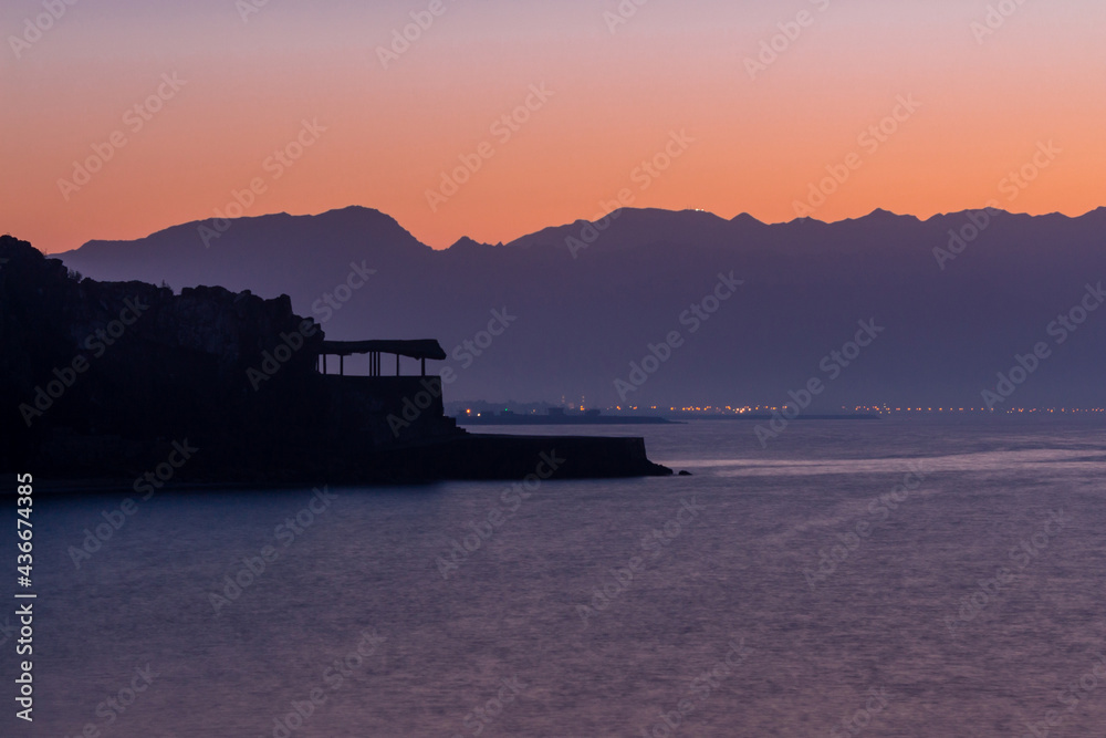 Colorful sunset in Fujairah (UAE)