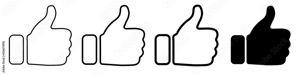Set thumb up icon, i like it, Yes, good sign – stock vector Set thumb up icon, i like it, Yes, good sign – stock vector